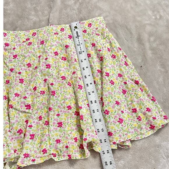 Charlie Holiday Willow Miniskirt Women's 4 Yellow Pink Floral A-Line NWT - Picture 8 of 8